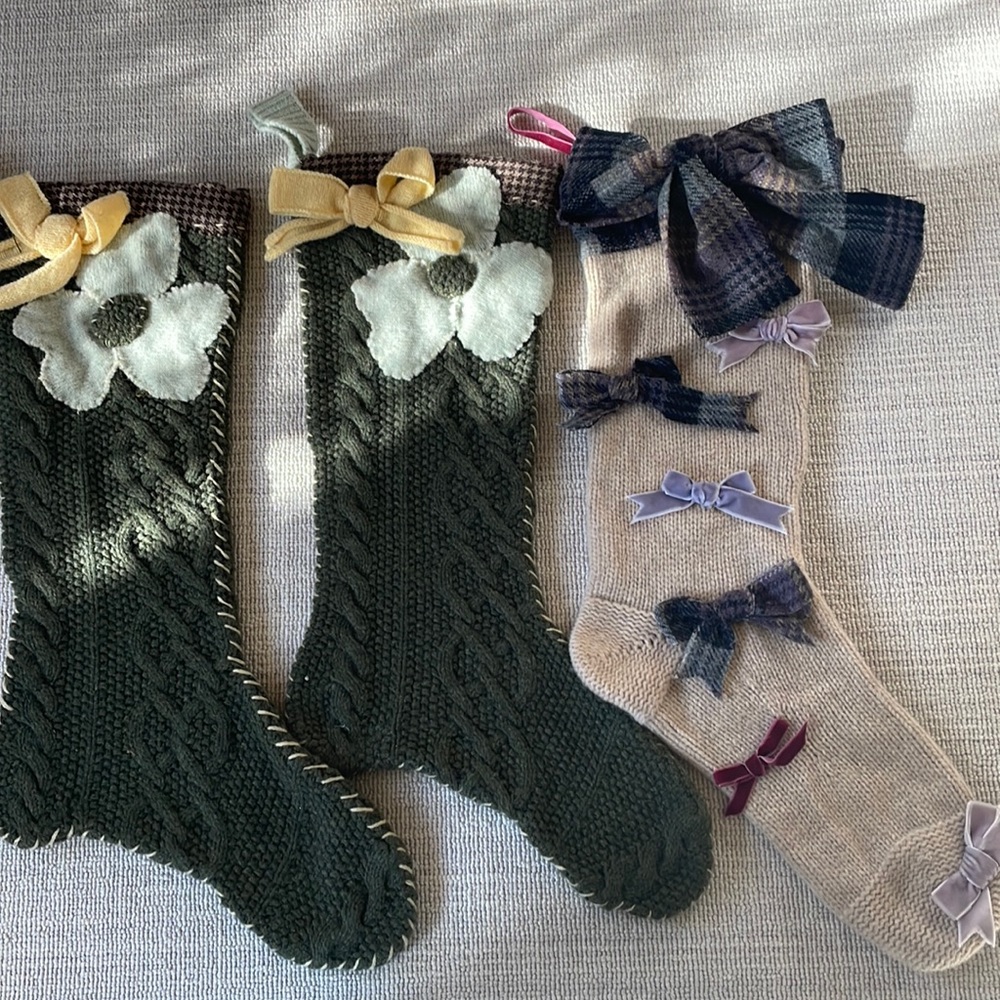 Cute Anthropologie Christmas stockings! Great shape!!!! Adorable!